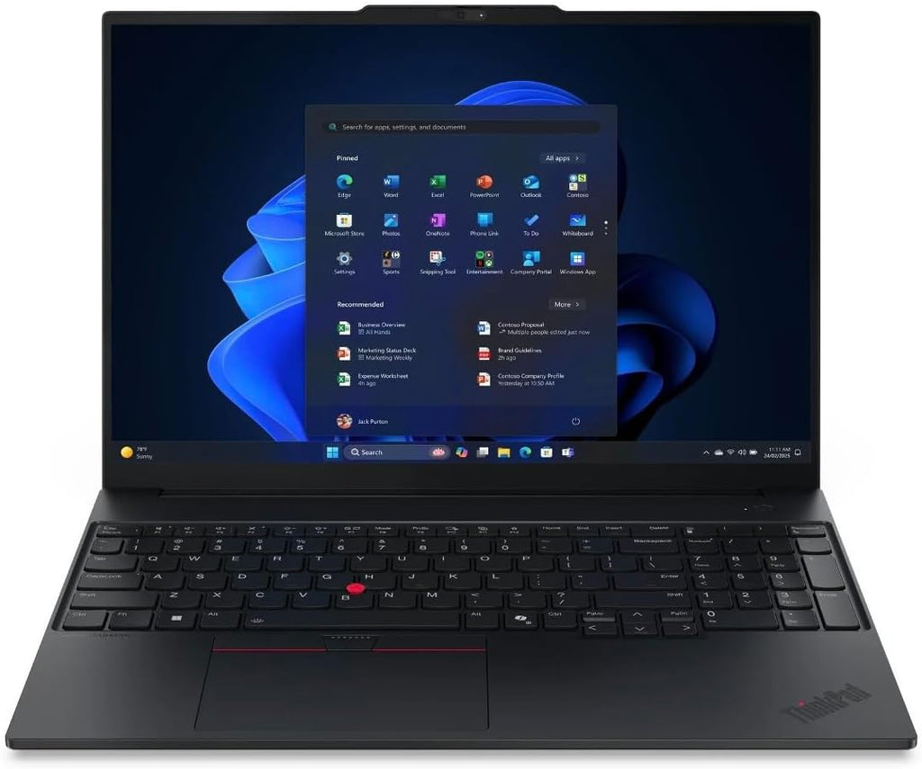 Lenovo ThinkPad E16 Business Laptop 16.0' Touch IPS WUXGA Display (Intel Ultra 5-225U, 16GB DDR5, 512GB PCIe SSD, Intel Graphics, Backlit KB, Fingerprint, Win 11 Pro) with Dockztorm Hub