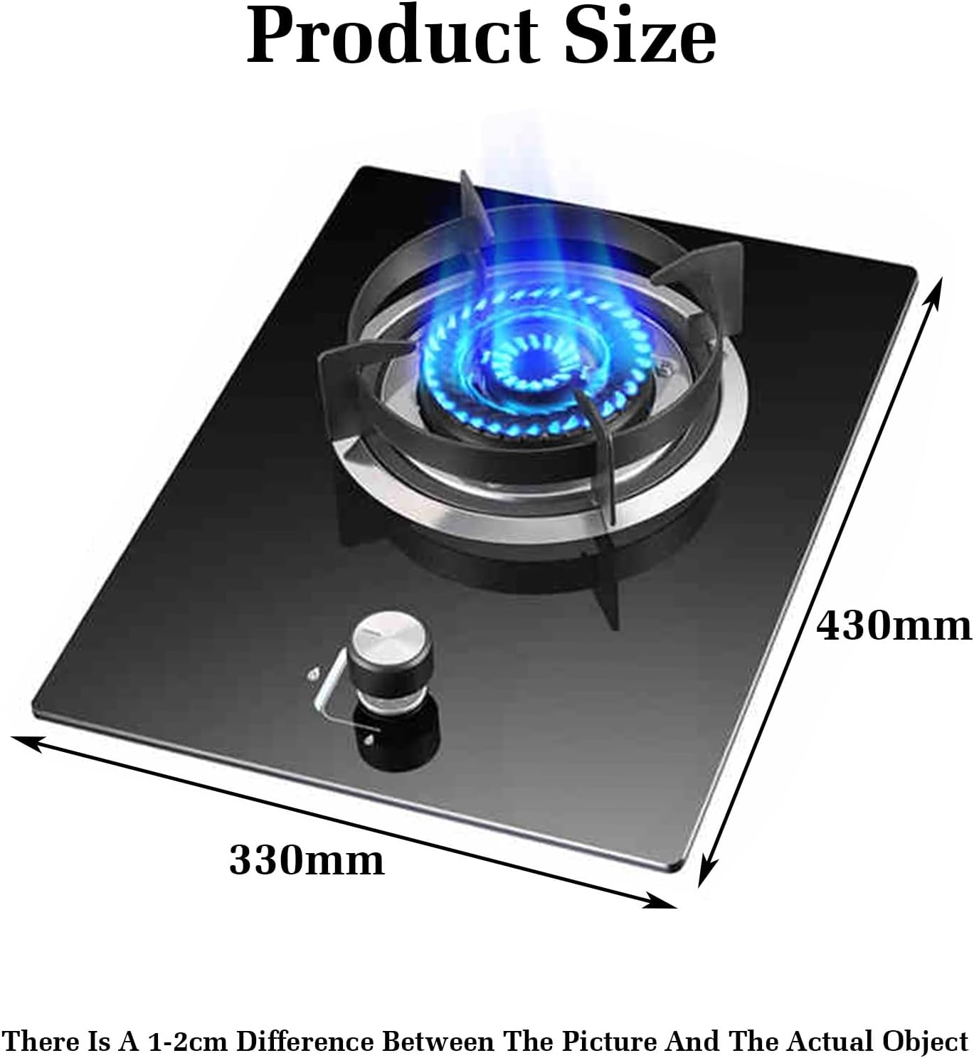 Gas Cooker 1 Burner,4.5KW Gas Stove,Gas/LP Gas Conversion Stove,with Flameout Protection,for Home Kitchen Motor Home Camp(LPG)