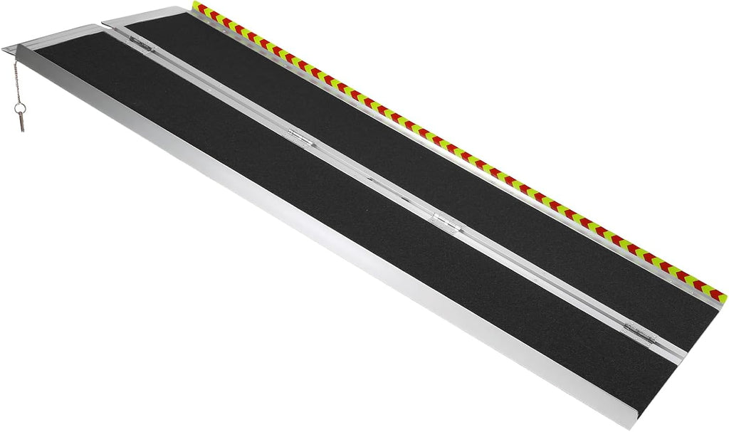 Generic Portable Wheelchair Ramp Aluminum Folding Handicap Ramp Door Threshold Wheelchair Ramp for Home Steps Stairs Entry Threshold Doorways