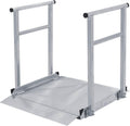 3' Wheelchair Ramp for Home Steps, 850 lb Capacity, Handrails, Non-Slip, Entry Access for Mobility Scooters, Power Chairs, Silver Spring