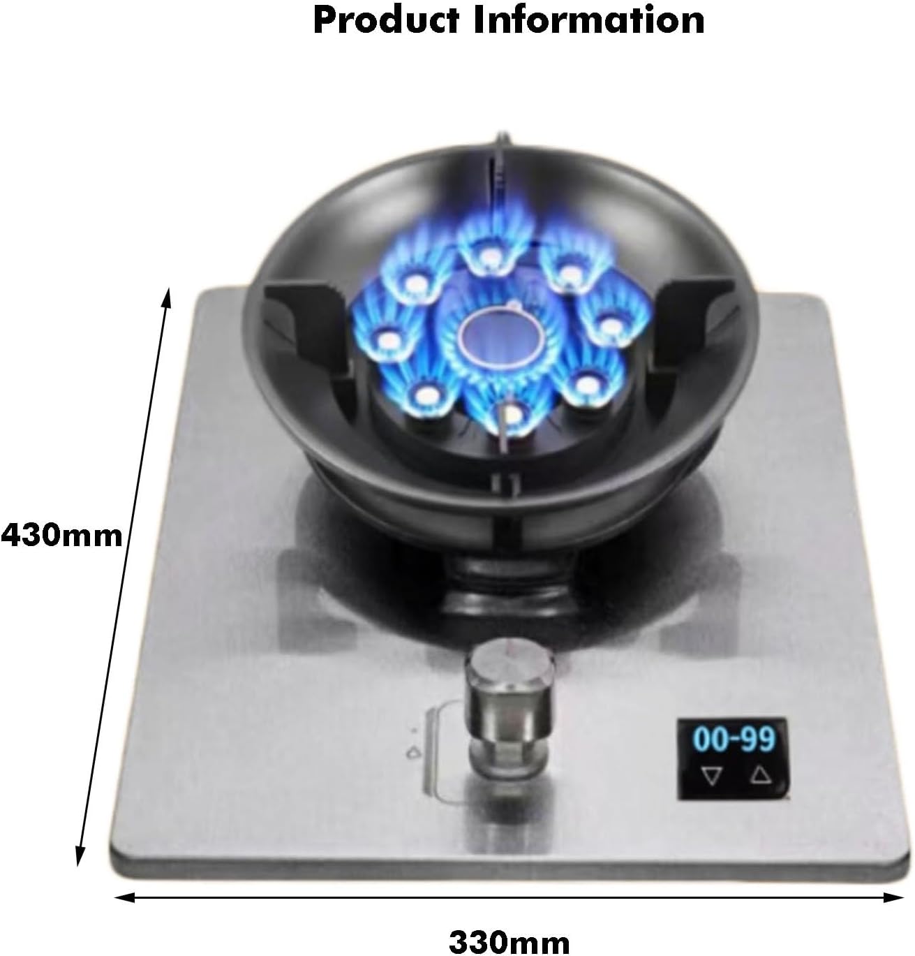 Portable Gas Stove,1 Burner Propane Stove,Tempered Glass Max 17742.4BTU with Pulse Electronic Ignition for Indoor Kitchen, Open Kitchen and Apartment (Color : Silver, Size : NG)