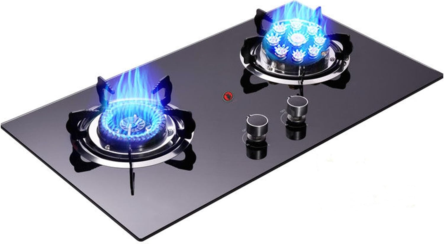 Propane Stove,2 Burners Portable Propane Stove,tempered Glass Gas Cooktop,Maximum 17742.4BTU Great for Food Trucks and Family Restaurants (Color : LPG, Size : Style 1)
