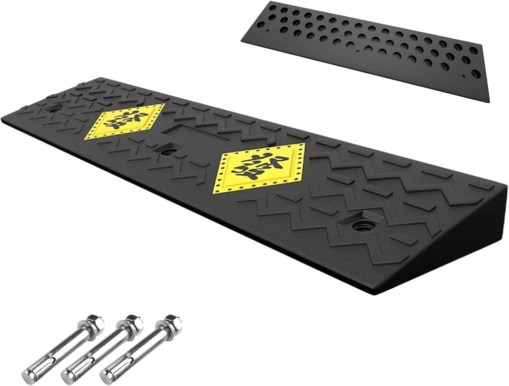 Auto Curb Ramps, Rubber Ramp, 1.6-5.9 in Rise Height Driveway Ramp, Door Threshold Ramp, for Driveway, Loading Dock, Sidewalk, Car, Scooter, Bike, Motorcycle, Wheelchair,(100 * 30 * 15Cm)