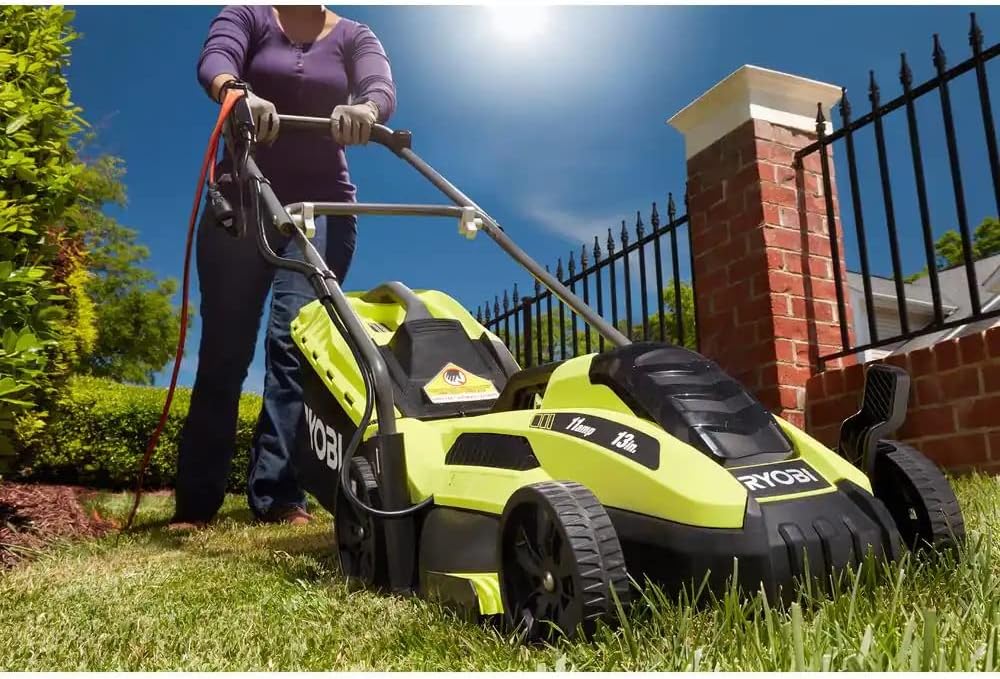 RYOBI 13 in. 11 AMP Corded Electric Walk Behind Push Lawn Mower RYAC130-S