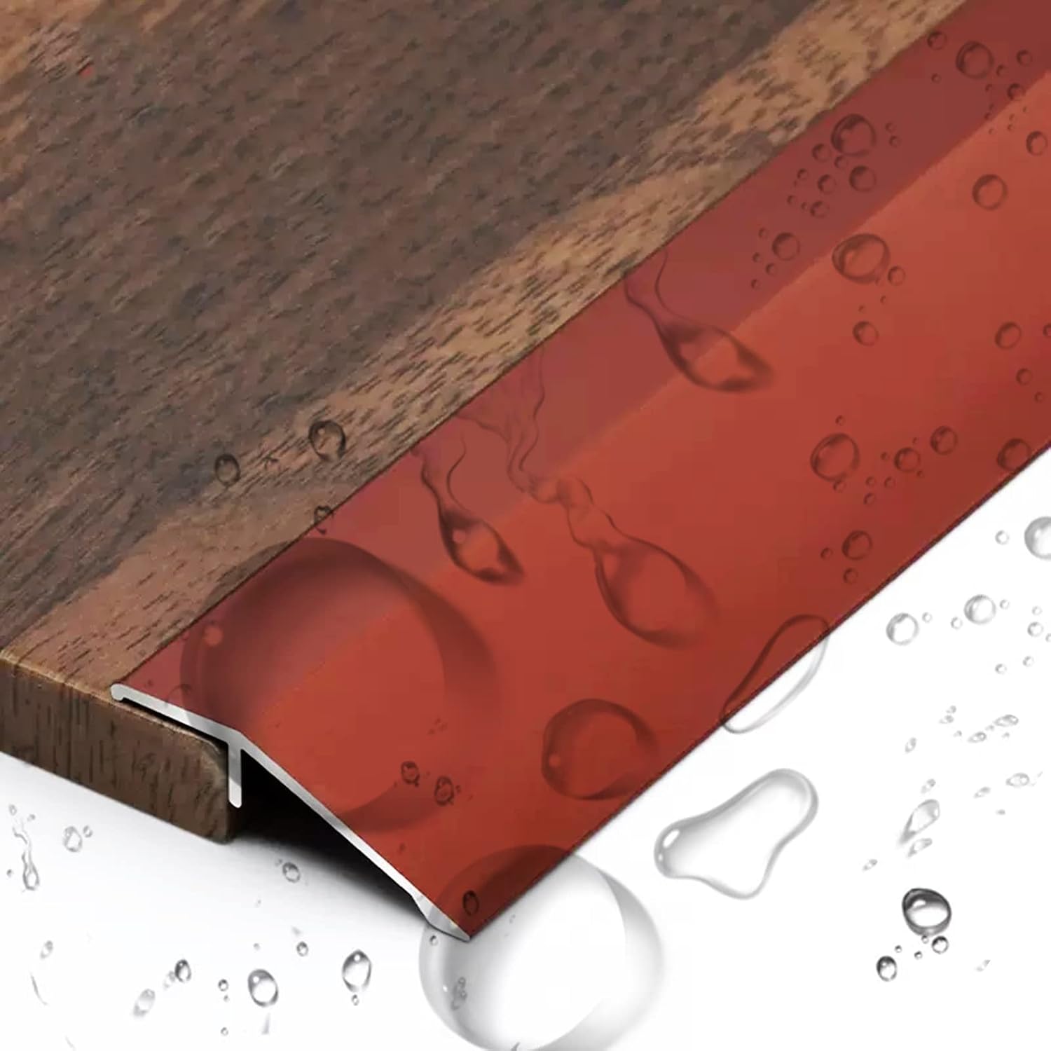 Carpet Transition Strip,Doorway Floor Transition Strip Carpet to Tile, 3.5cm Wide Entry Thresholds Ramp, Aluminum Edge Trim for Kitchen Bedroom Bathroom, Red
