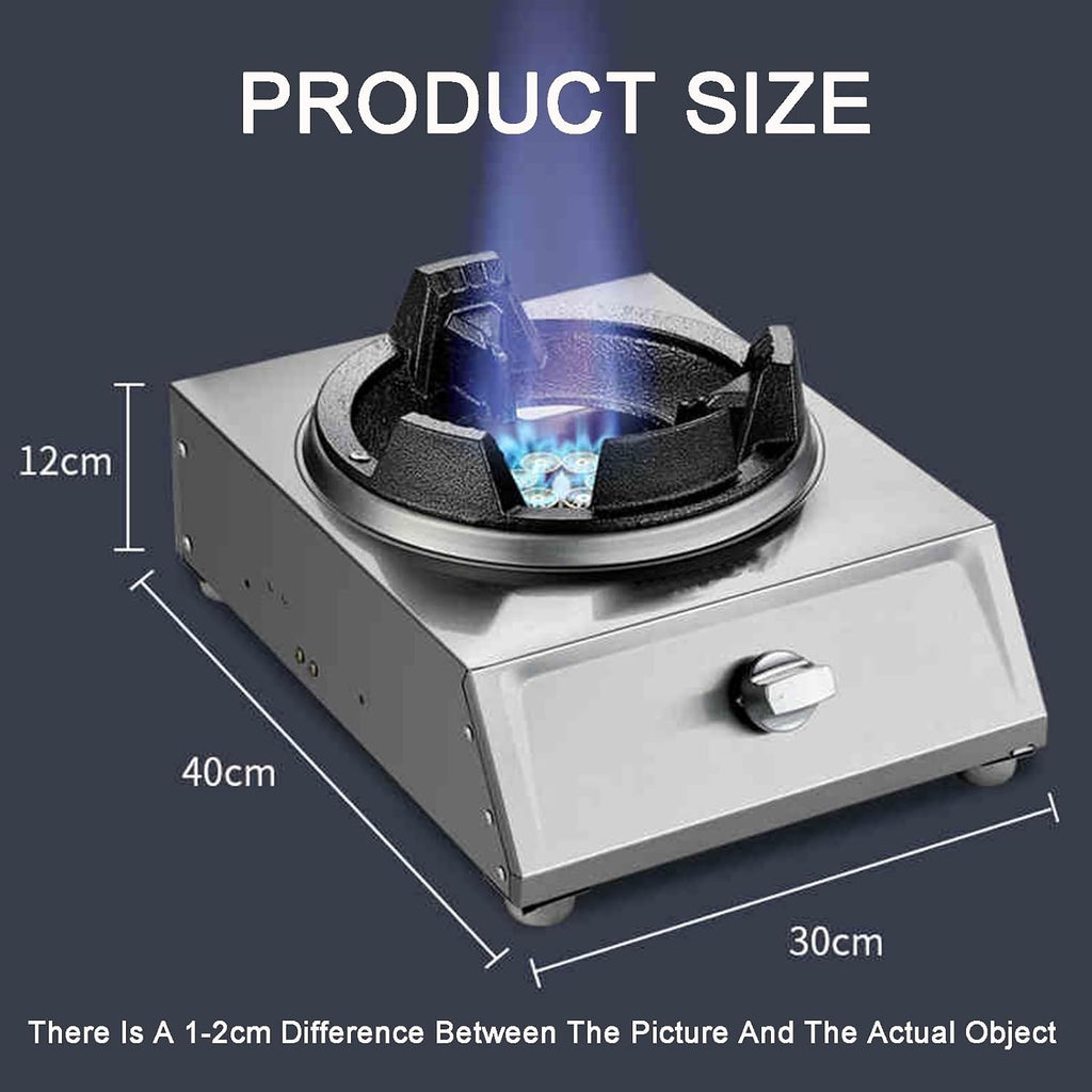 Gas Stove 1 Burner,40KW Stainless Steel Fierce Fire Stove Single Stove,Household Desktop Liquefied Gas Stove,Multi-Speed Adjustable,for Home Kitchen(Style 2)