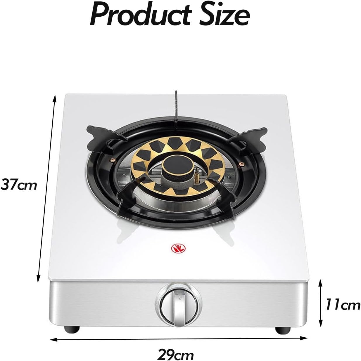 Household Single Burner,Nine-cavity Desktop Tempered Glass Gas Stove,Natural Gas/liquefied Gas Gas Stove,Flameout Protection (Size : LPG)