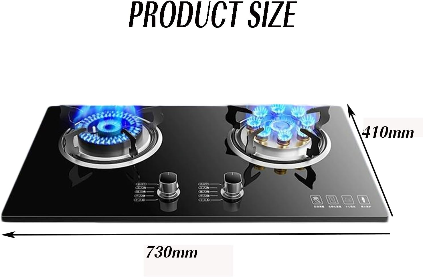 Single Burner Gas Stove,Double Nine-Chamber Fierce Fire Stove with Flameout Protection and Energy-Gathering Windproof Stove Rack(LPG)