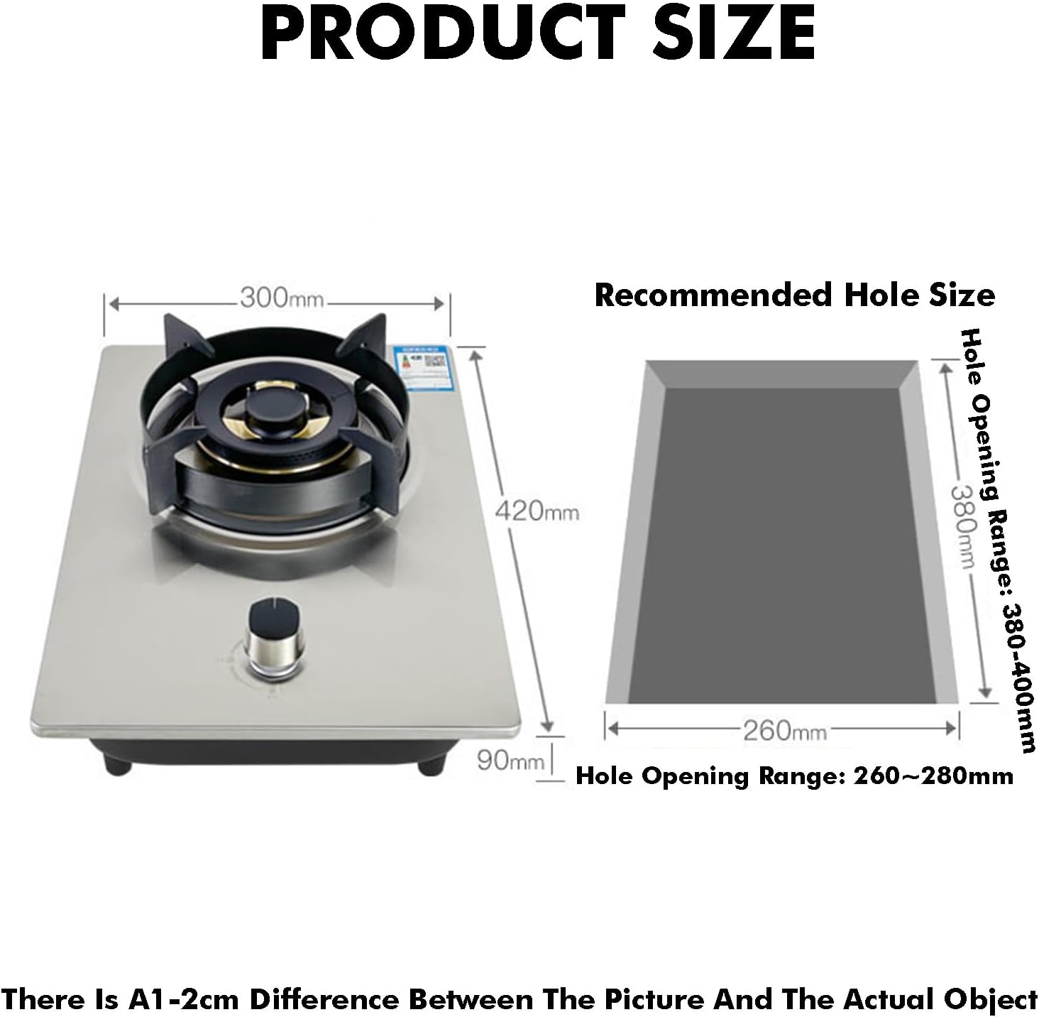 Portable Gas Stove 1 Burner,5.2kW Stainless Steel Camping Stove,LPG/NG Cooktop with Flameout Protection,for Outdoor RV Hiking BBQ(LPG)
