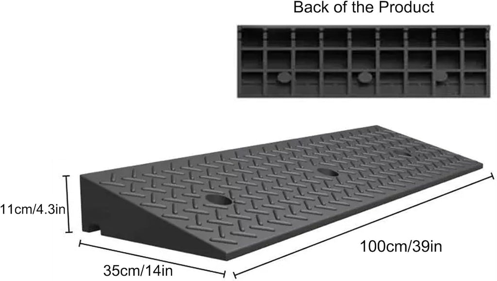 2 To 8'' Rise Car Ramps, Heavy Duty Loading Driveway Curb Ramps 2200 Lbs Driveway Ramp, Threshold Ramps, for Loading, Dock, Bike, Vehicle, Warehouse, Sidewalk(100*35*11cm/39*14*4.3in)
