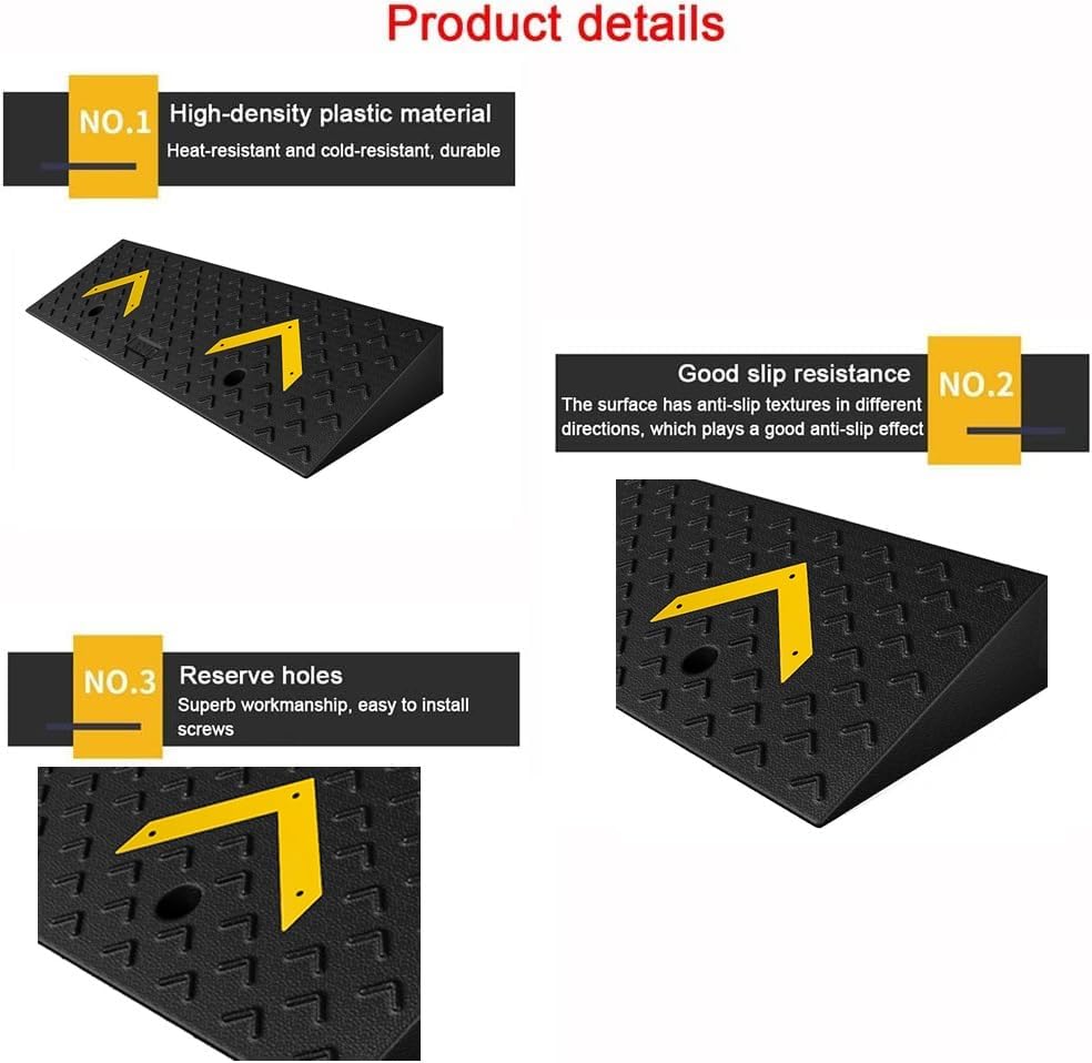 Rubber Car Slope Ramp, Heavy Duty Loading Ramp, 3' 4' 5' 6' Rise Height Threshold Ramp, Wheelchair Ramp for Home/Door/Floor/Indoor Step(100 * 25 * 9cm/39 * 10 * 3.5in)