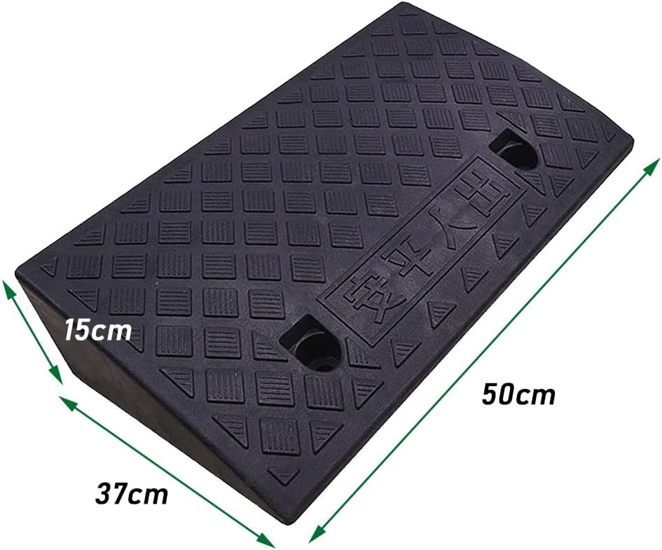 PVC Curb Ramp, Anti-Slip Driveway Ramps, 1in-7.5in Portable Threshold Ramp, Motorcycle/Cars/Wheelchairs, Lightweight Ramp for Indoor Home-2pcs (Color : Y, Size : 50x37x15cm/20x14.5x6in)