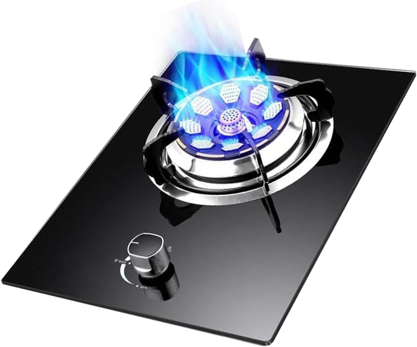 Gas Stove 1 Burner,Kitchen Counter Top Stove,Gas/LP Gas Conversion Stove,Cast Iron Pot Rack,with Flameout Protection,for Home Kitchen(LPG)