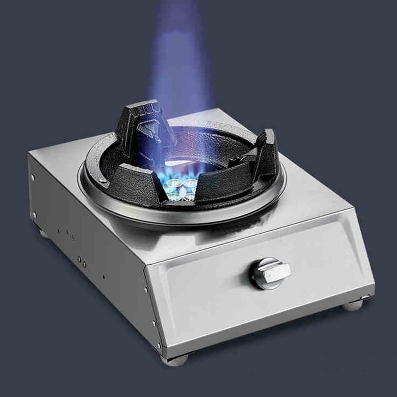 Gas Cooker,40kW Stainless Steel Single-Burner Gas Stove,6-Burner Tabletop High-Fire,for Home Restaurant Canteen