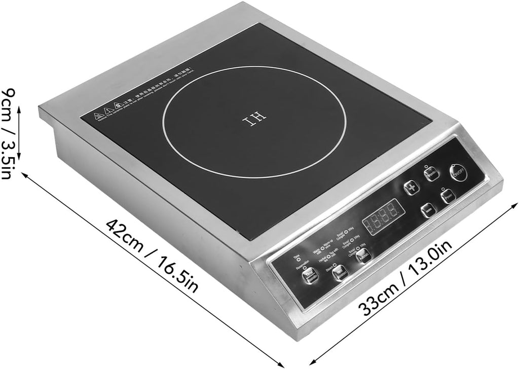 3500W Portable Induction Cooktop, Fast Heating Multifunctional Countertop Burner with Smart Touch Panel, for Cooking BBQ and Home Kitchen (US Plug 110V)