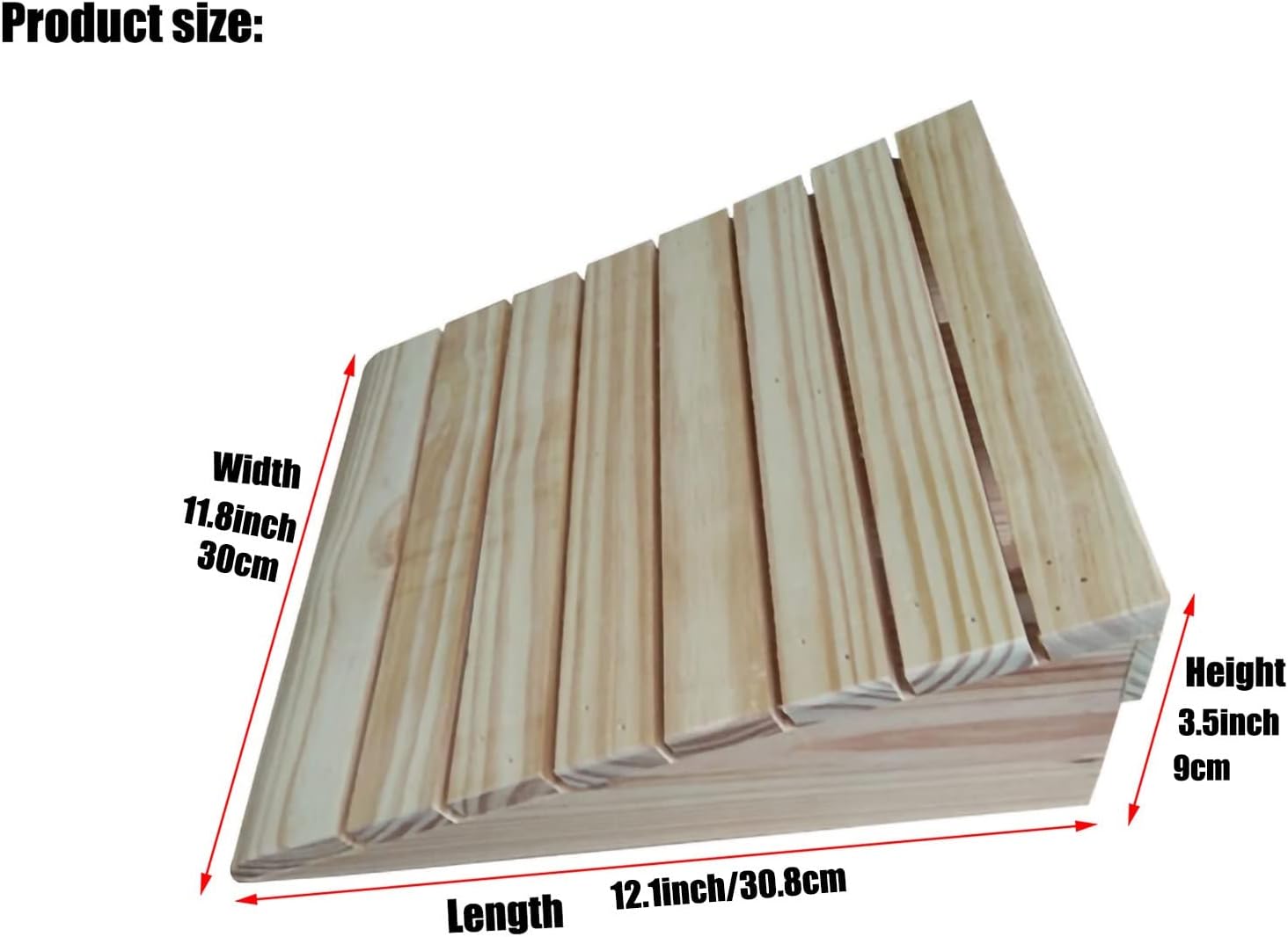Wood Wheelchair Scooter Threshold Ramp 2' 3' 4' 5' 6' Rise, Heavy Duty Curb Ramp Wheelchair Ramp for Doorway, Thresholds, Wheelchair (Size : 30.8x30x9cm/12.1x11.8x3.5in)