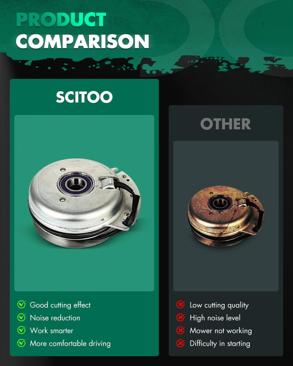 SCITOO New Electric Lawnmower, PTO Clutch Fit for Big Dog 601311 601311K, for Hustler 601311 601311K, for Warner 5218-154 5218-222 601311