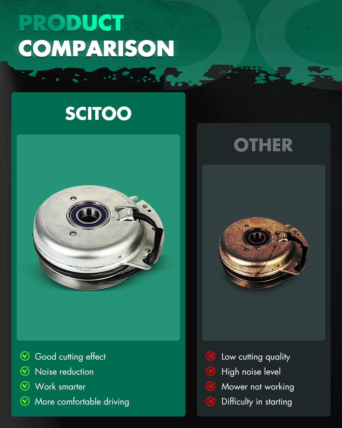 SCITOO New Electric Lawnmower, PTO Clutch Fit for Big Dog 601311 601311K, for Hustler 601311 601311K, for Warner 5218-154 5218-222 601311