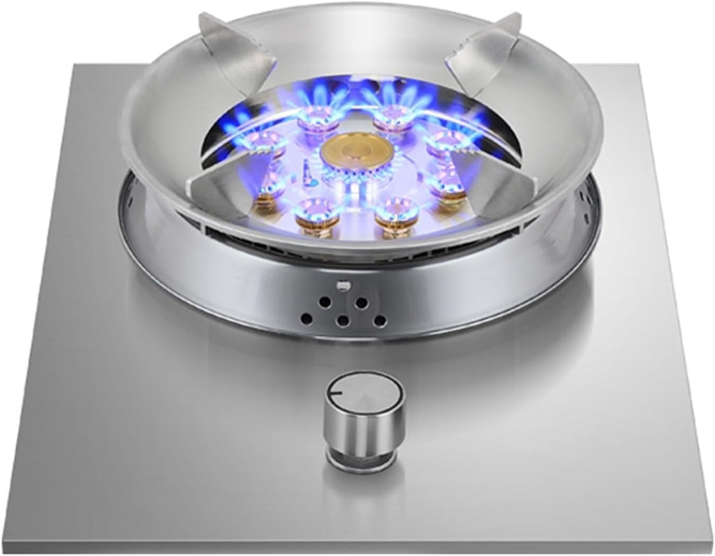 Gas Stove 1 Burner,5.2KW Natural Gas/Liquefied Gas Conversion Stove,Household Stainless Steel Single Burner Gas Stove Embedded and Tabletop Installation(NG)