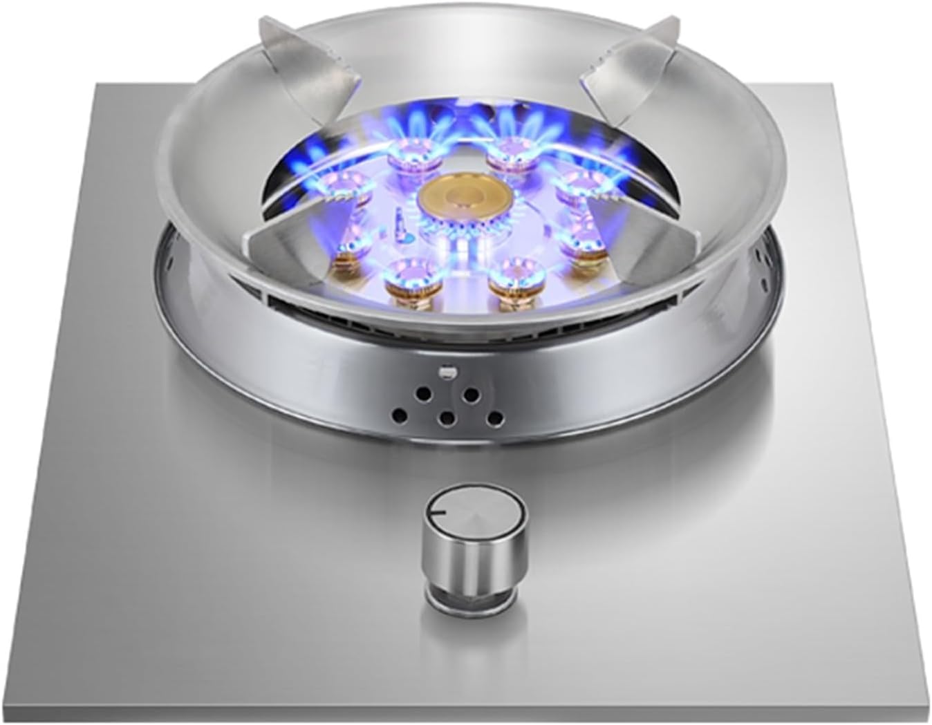 Gas Stove 1 Burner,5.2KW Natural Gas/Liquefied Gas Conversion Stove,Household Stainless Steel Single Burner Gas Stove Embedded and Tabletop Installation(LPG)