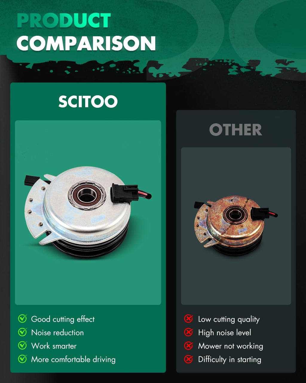 SCITOO PTO Clutch Lawn Mower Grasshopper Mower fit for 717-3385 for Warner: 5217-27 5217-42 5217-14, for CUB Cadet/for MTD: 717-3385 717-3385A 717-3385AP 717-3385B 917-3385 917-3385A 917-3385B
