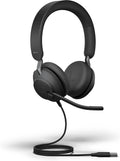 Jabra Evolve2 40 SE Wired Stereo Noise-Cancelling Headset - Features 3-Microphone Call Technology and USB-A Cable - MS Teams Certified, Works with All Other Platforms - Black