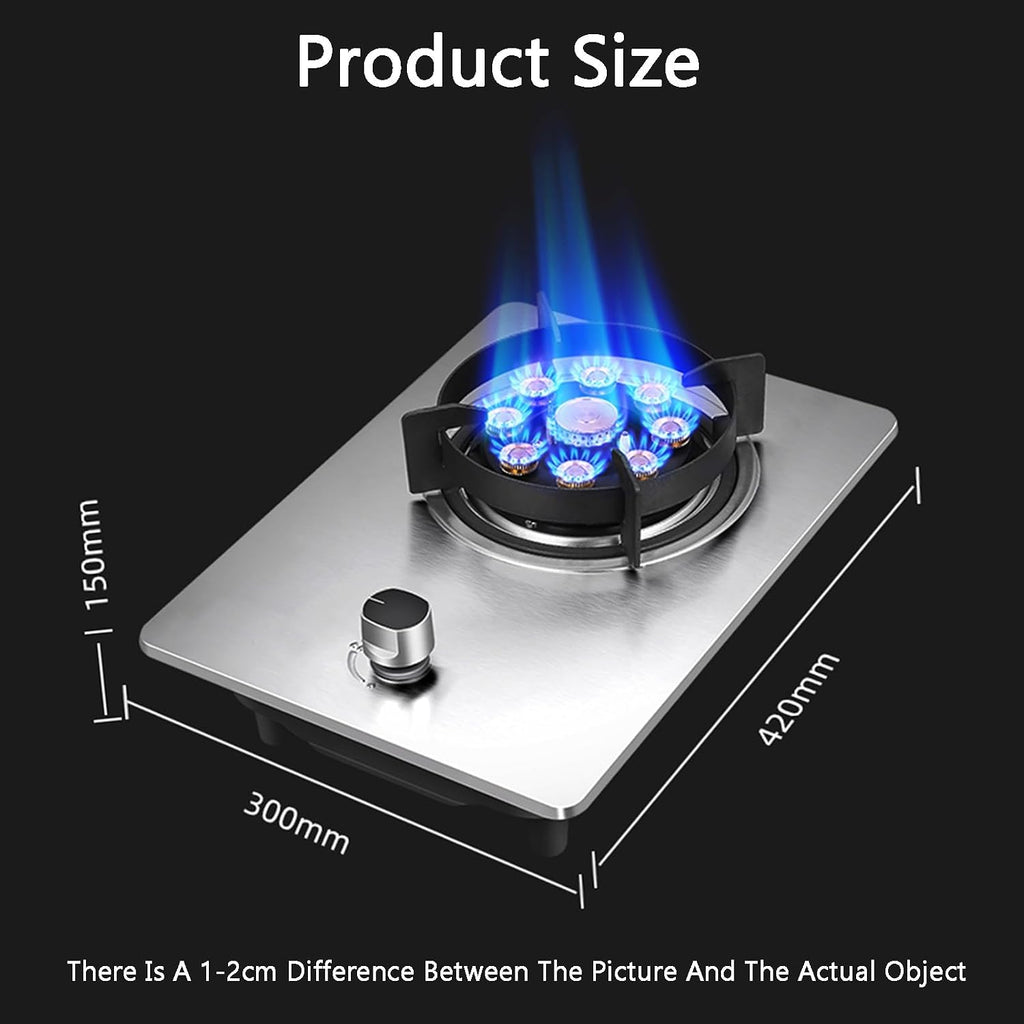 Gas Cooker,5.2kW Stainless steel single-Burner gas stove,Desktop and embedded dual-Purpose,for Family Restaurants(NG)