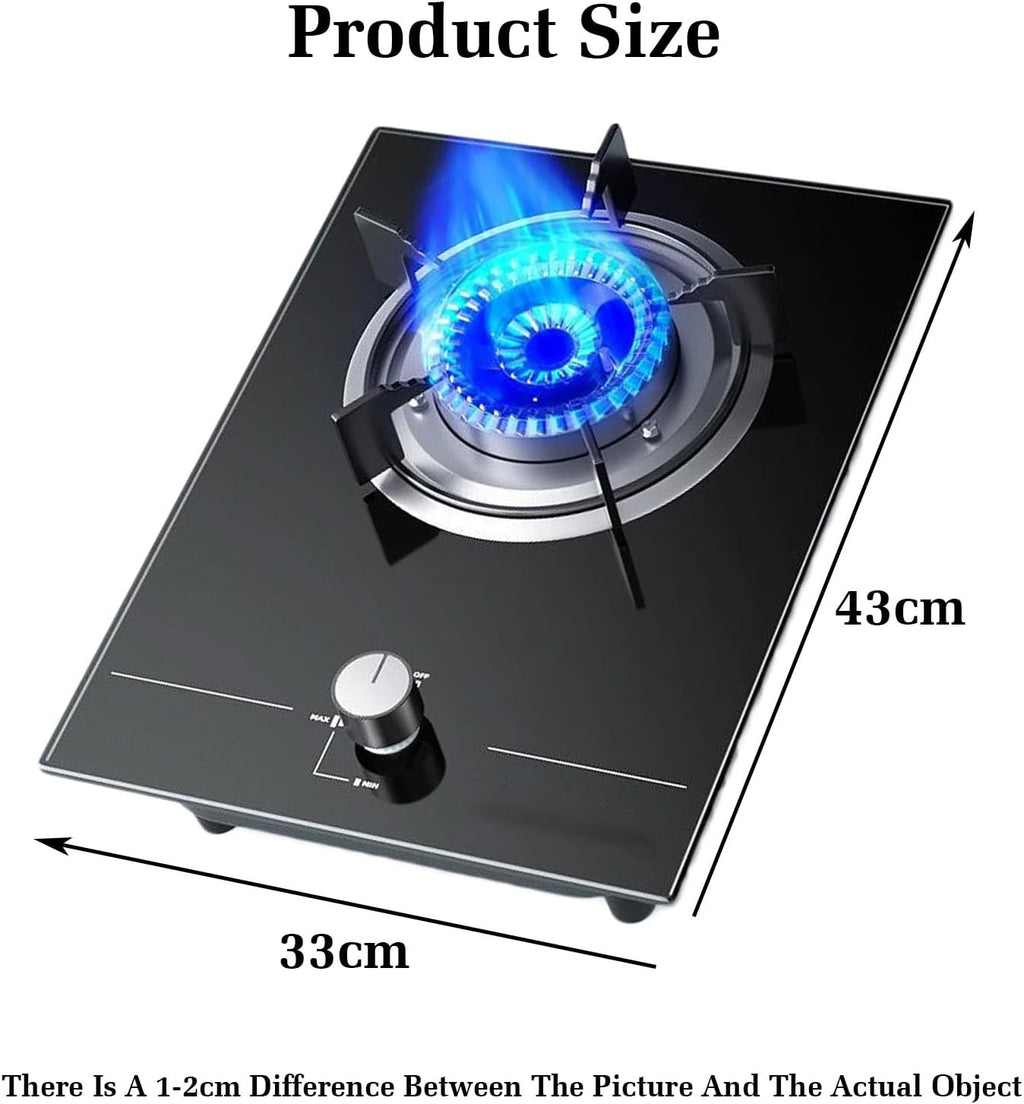 Gas Stove Single Burner,Kitchen Counter Top Stove 4.2KW,Gas/LP Gas Conversion Stove,with Flameout Protection,for Home Kitchen Motor Home Camp(LPG)
