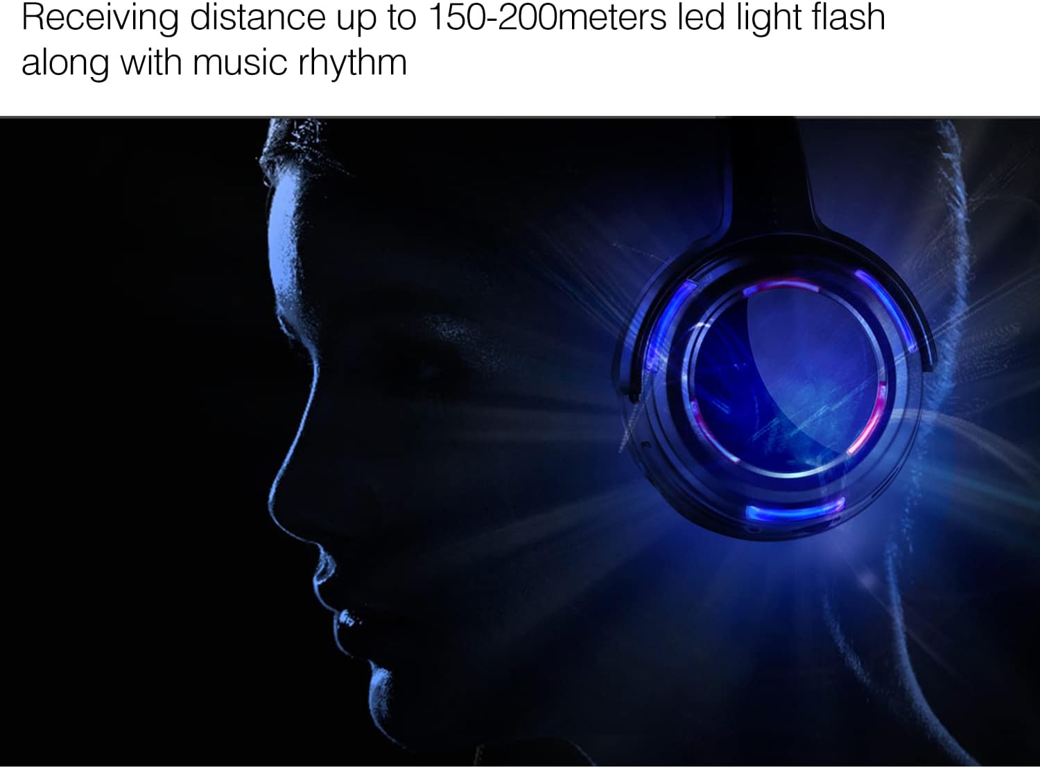 Professional Silent Disco LED Wireless Headphones and RF LED Silent Disco Earphones for iPod MP3 DJ Music Pary Club (30 led Headphone + 1 Transmitter)