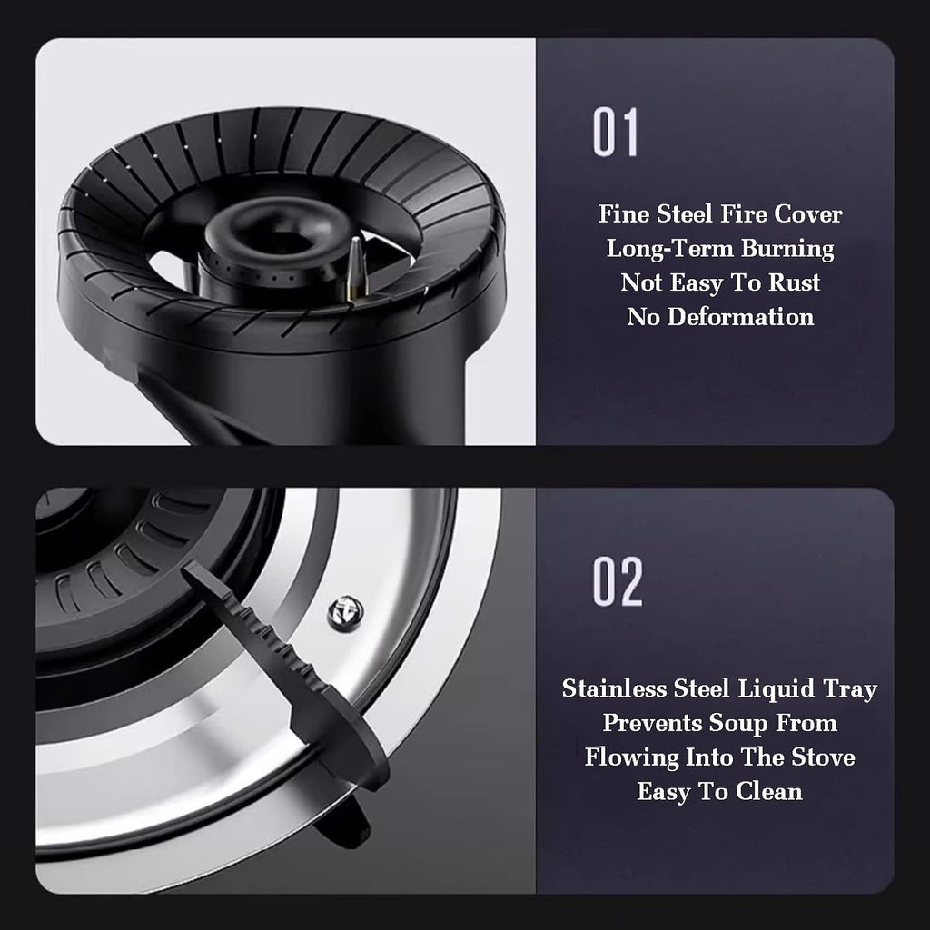 Gas Stove with 1 Burner,Kitchen Counter Top Stove,5.2KW Camping Gas Cooker,Outdoor and Indoor Portable,with Flameout Protection,for Home Kitchen(LPG)