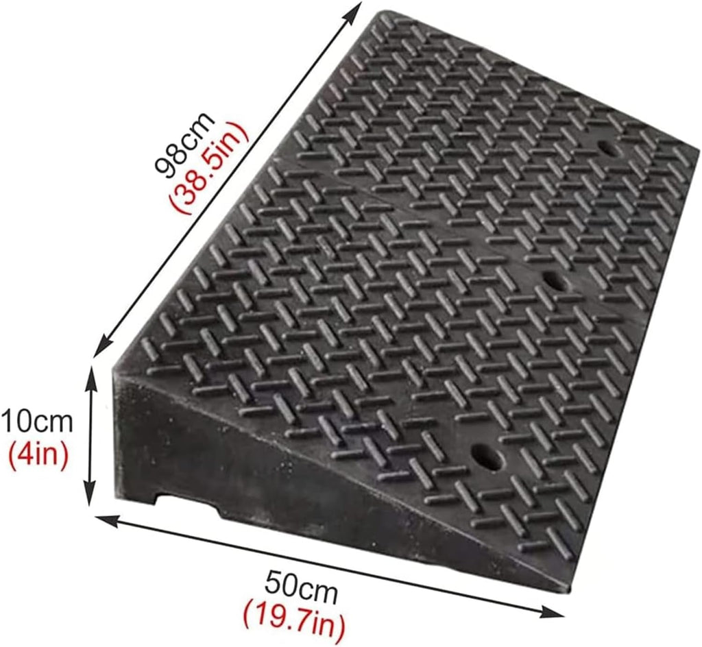 Threshold Ramp Wheelchair Ramp Heavy Duty Rubber Threshold Ramp Non-Slip Scooter Ramp Portable Kerb Ramps for Garage Parking Handicap Ramps Anti-Slip (Size : 10cm/4in)
