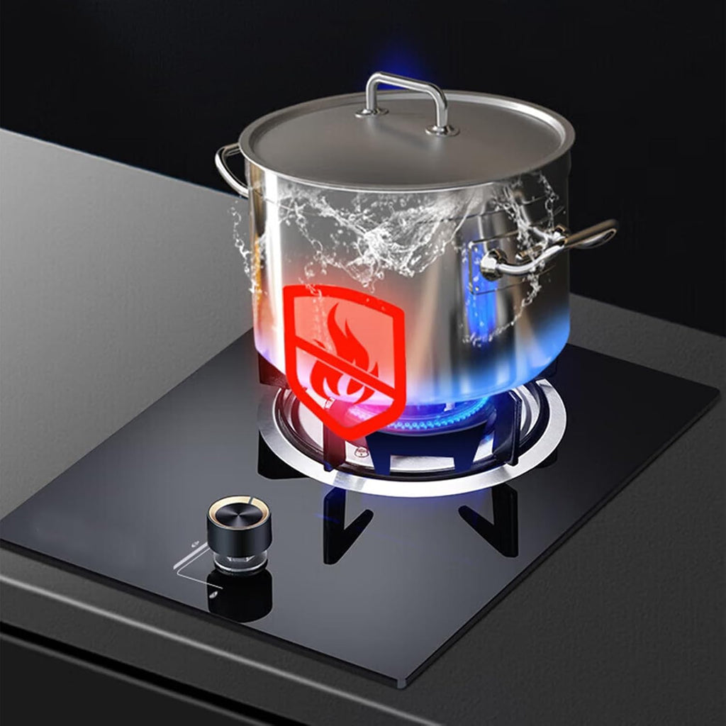 Gas Stove with 1 Burner,4.5KW Camping Gas Cooker,Gas/LP Gas Conversion Stove,Tempered Glass Cast Iron Pot Rack,with Flameout Protection,for Home Kitchen(LPG)