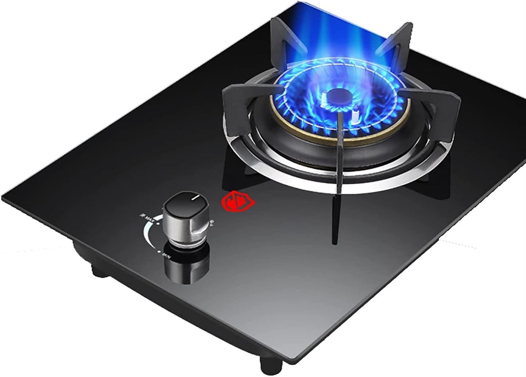 Gas Stove 33CM, 1 Burner Gas Stove, NG/LPG Convertible Gas Stove Cooktop, Black Tempered Glass Top Cooking With Flameout Protection, Suitable For Home Kitchen (Color : A, Size : NG)