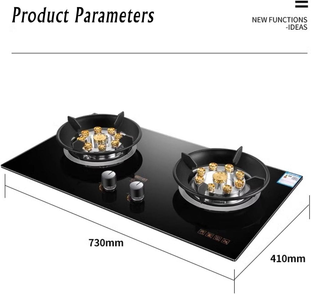 Propane Stove,2 Burners Portable Propane Stove,tempered Glass Gas Cooktop,Maximum 17742.4BTU Suitable for Home Kitchens and Dining Rooms (Color : NG)
