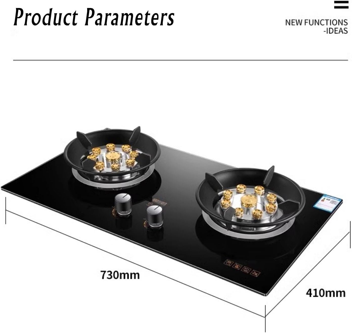 Propane Stove,2 Burners Portable Propane Stove,tempered Glass Gas Cooktop,Maximum 17742.4BTU Suitable for Home Kitchens and Dining Rooms (Color : LPG)