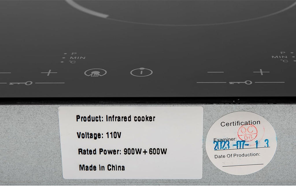 Electric Cooktop 110v, Electric Stove Countertop & Built-in, Cooktop with 9 Power Levels, Sensor Touch Control, Safety Lock, Timer, No Plug (2 Burners)