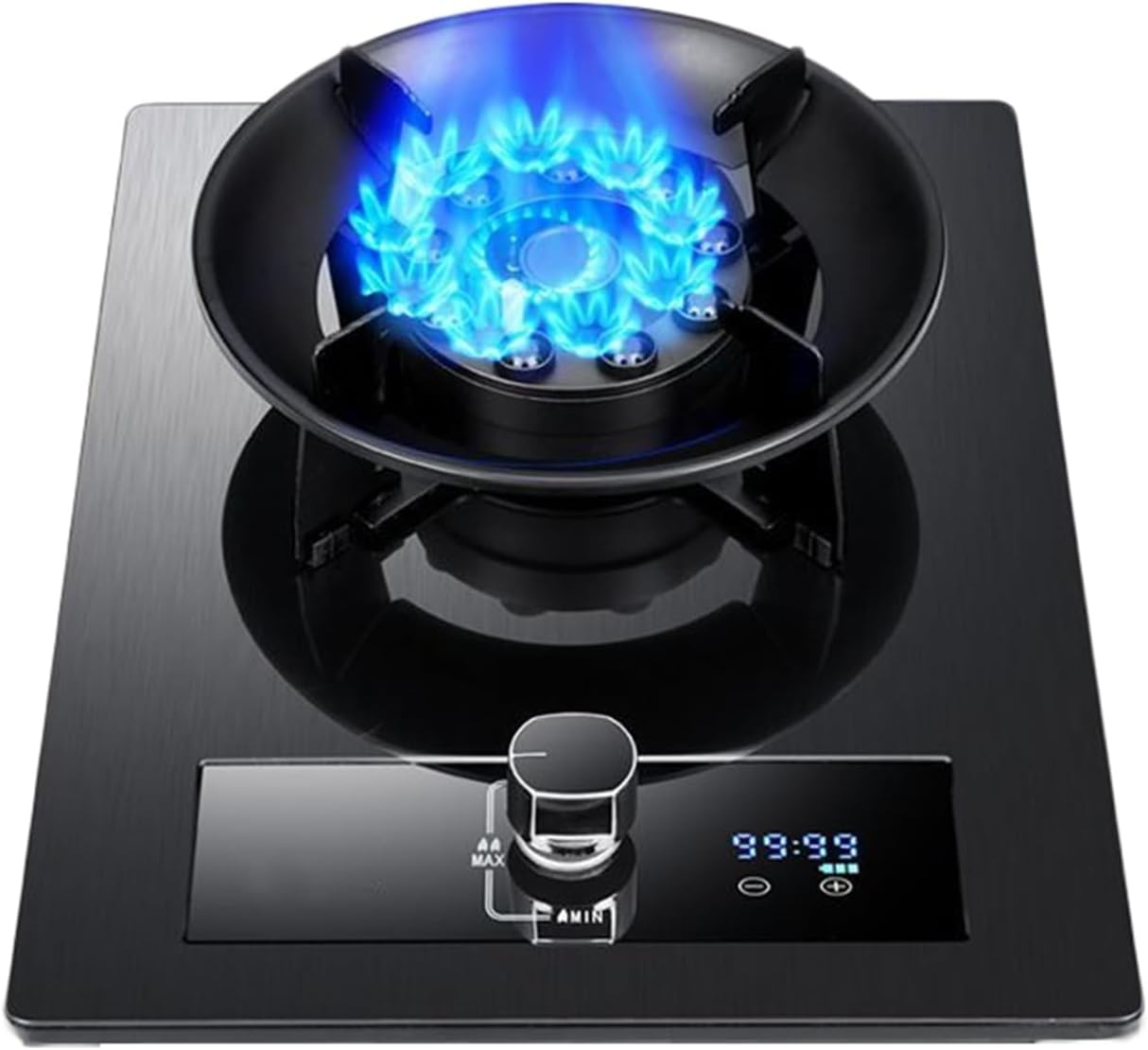 Gas Stove 1 Burner,5.2KW Gas Stove,Gas/LP Gas Conversion Stove,Tempered Glass Cast Iron Pot Rack,with Flameout Protection,for Home Kitchen(LPG)