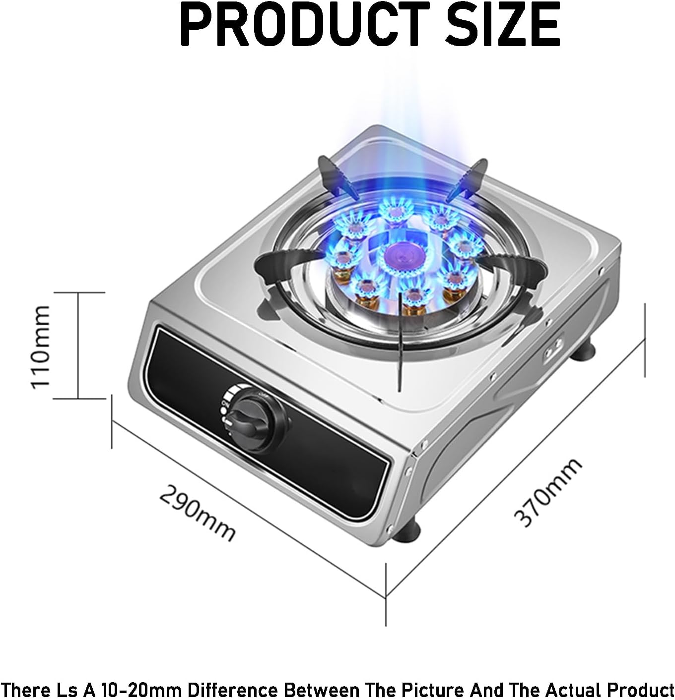 Portable Gas Stove,Copper Cover 9 Burners Single Burner Stove with Child Safety Lock,Suitable for Family Outdoor(LPG)