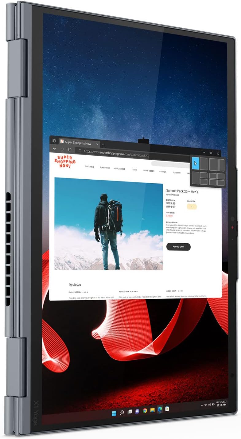 Lenovo ThinkPad X1 Yoga Gen 8 Intel Core i7-1365U vPro, 14' WUXGA (1920x1200) IPS, Touchs, 400 nits, 32 GB RAM, 1TB SSD, Backlit KYB Fingerprint Reader, Windows 11 Pro