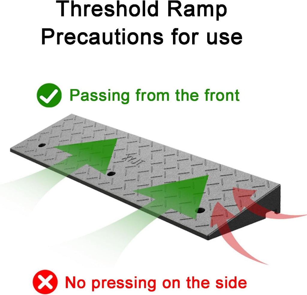 Curb Ramp Heavy Duty Rise Threshold Ramp with Expansion Screws Driveway Ramp for Loading Dock Warehouse Wheelchair(50 * 100 * 24cm/20 * 39 * 9.4in)