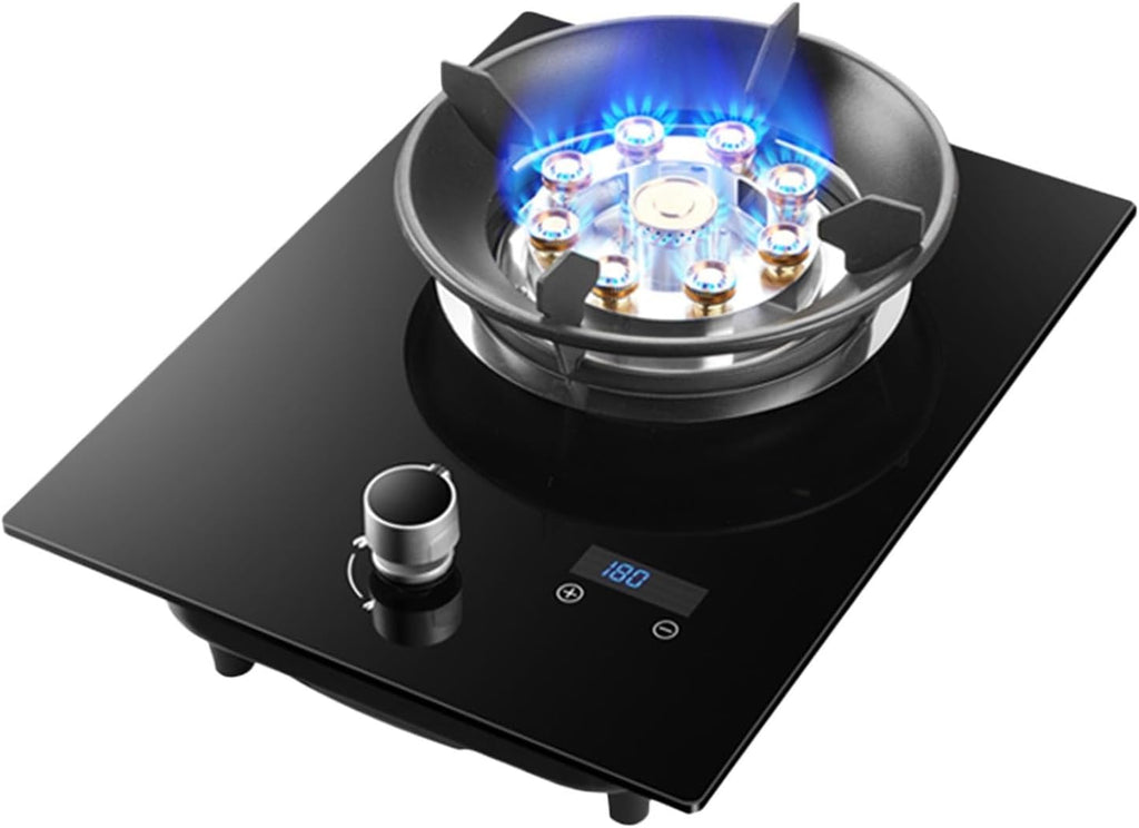 Portable Gas Stove,Single Burner Propane Stove,Max 17742.4BTU with Pulse Electronic Ignition Tempered Glass Suitable for Apartments Kitchens(black) (Color : NG, Size : 17742.4BTU)