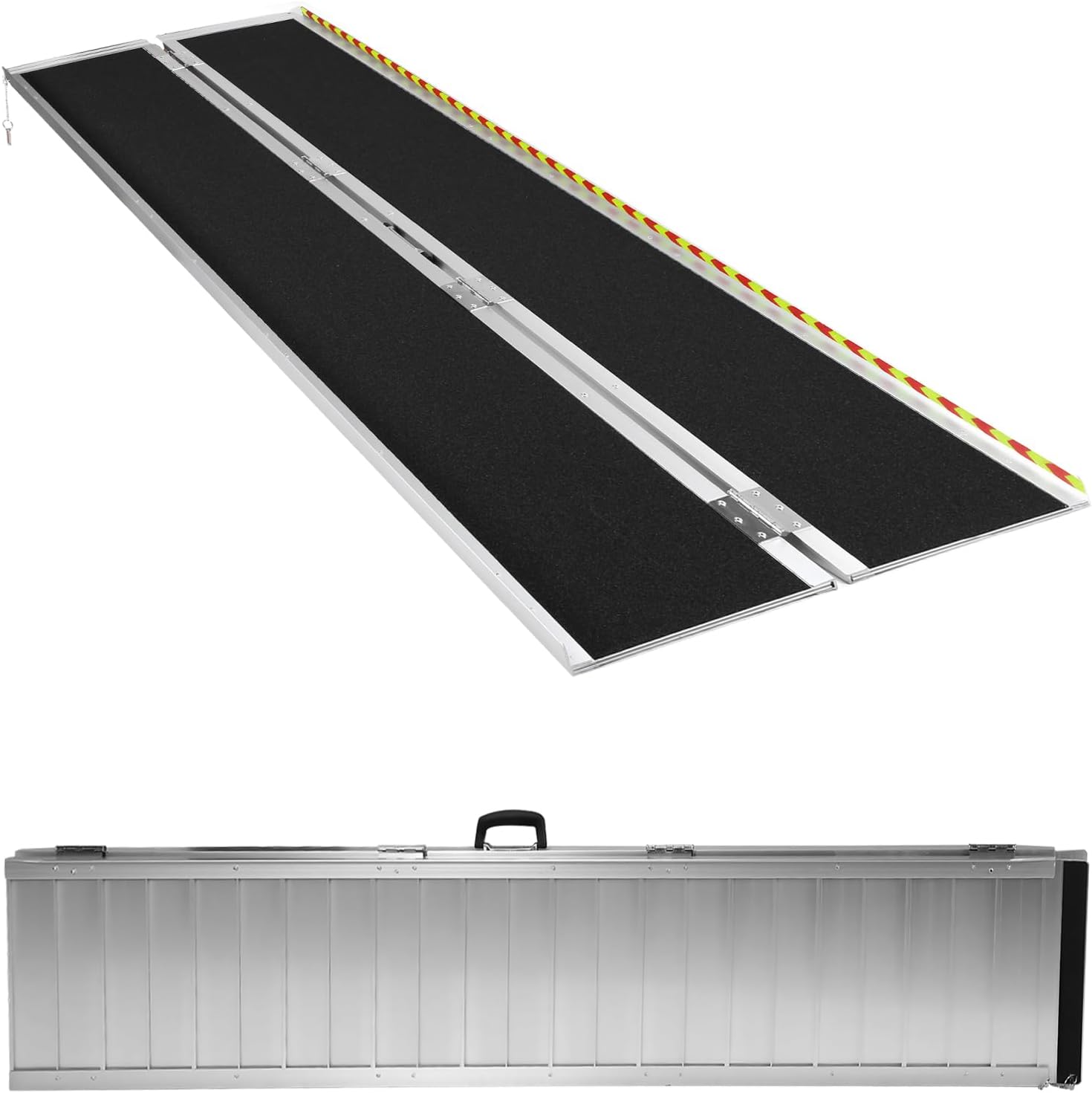 Generic Portable Wheelchair Ramp Aluminum Folding Handicap Ramp Door Threshold Wheelchair Ramp for Home Steps Stairs Entry Threshold Doorways