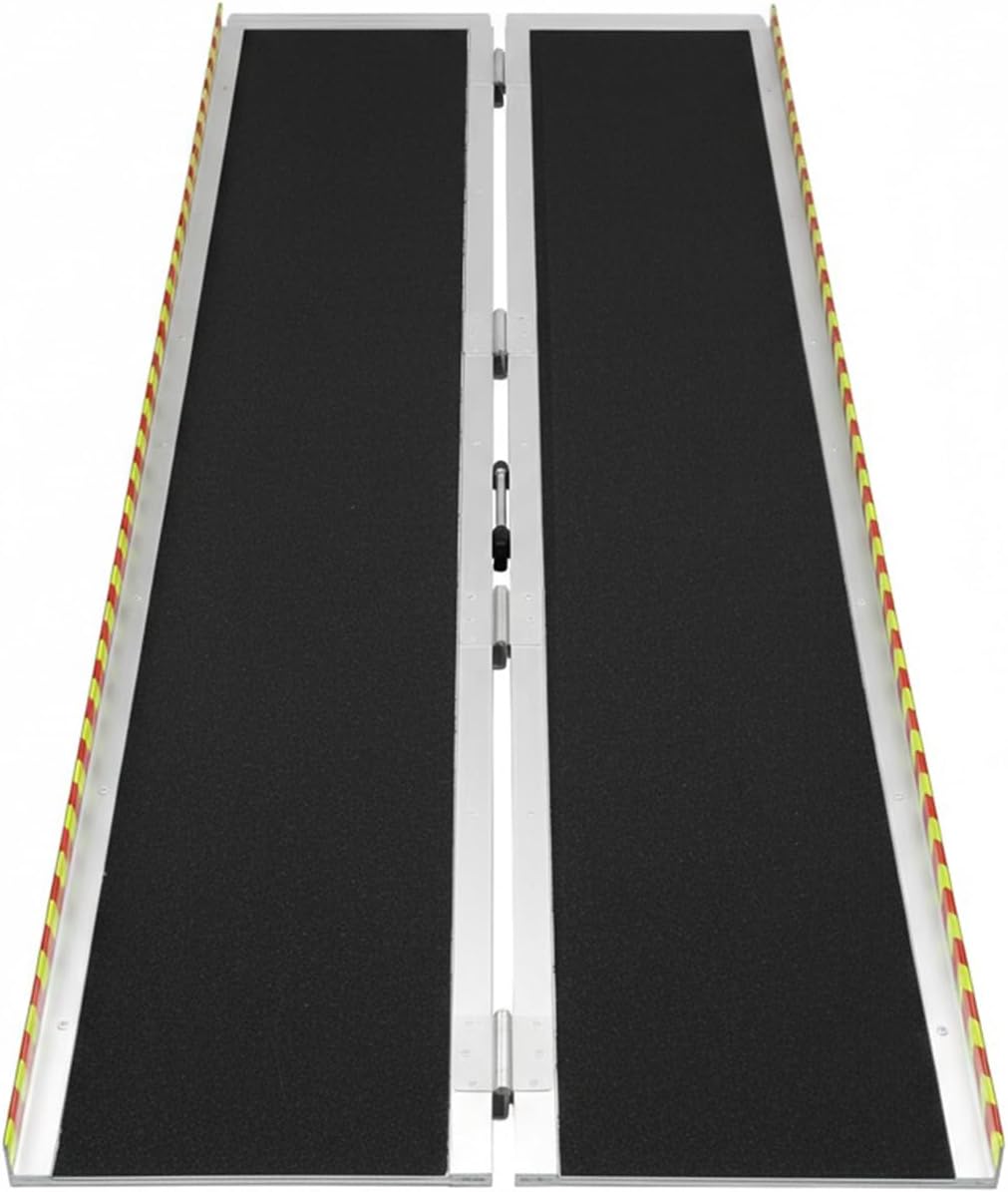 Generic Portable Wheelchair Ramp Aluminum Folding Handicap Ramp Door Threshold Wheelchair Ramp for Home Steps Stairs Entry Threshold Doorways