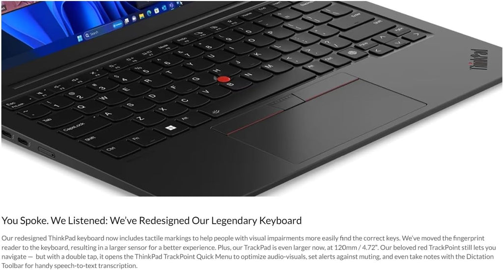 Lenovo Gen 12 ThinkPad X1 Carbon Laptop with Intel Ultra 7 155U Processor, 14' WUXGA 100% sRGB Touchscreen, 32GB 6400MHz RAM, 1TB Gen4 Performance SSD, FHD+ IR+ RGB Camera, and Windows 11 Pro