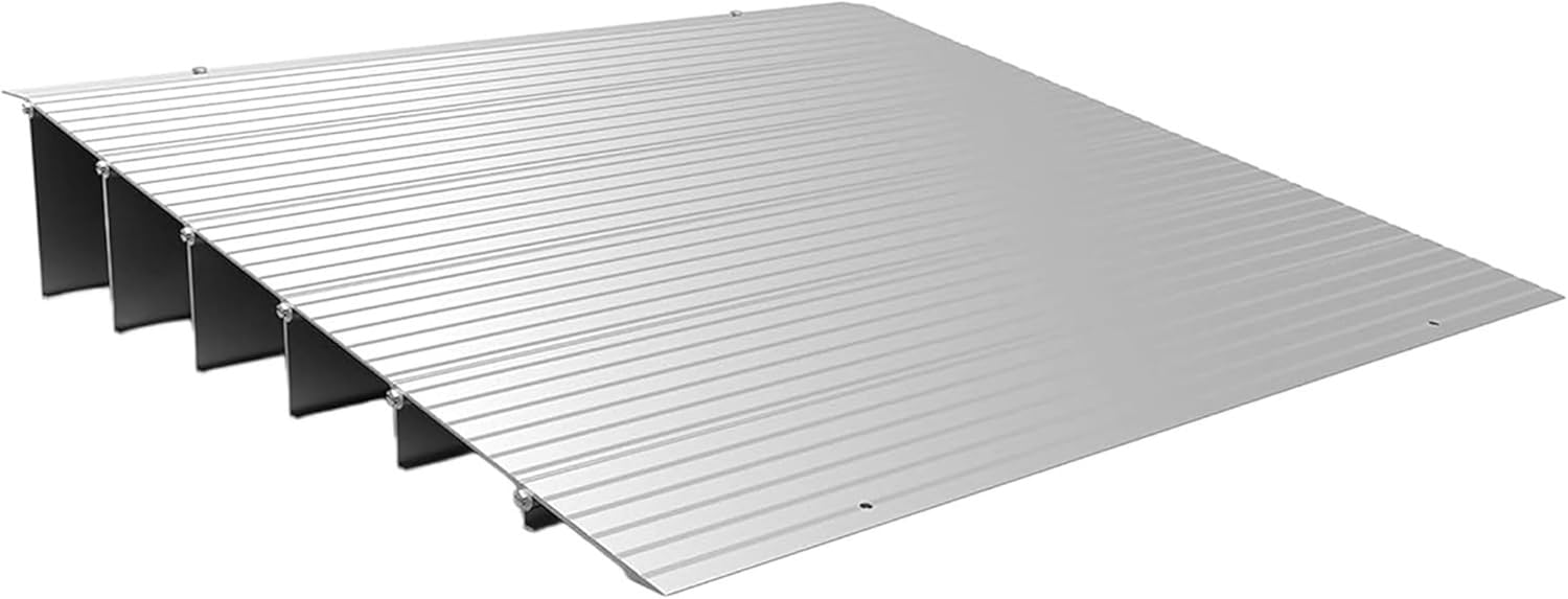 EZ-ACCESS - Threshold Ramps for Doorways - Portable Wheelchair Ramp for Home Steps, Aluminum Door Threshold Sliding Doors, Walker & Wheelchair Access - Adjustable Modular Transitions, 6' Rise
