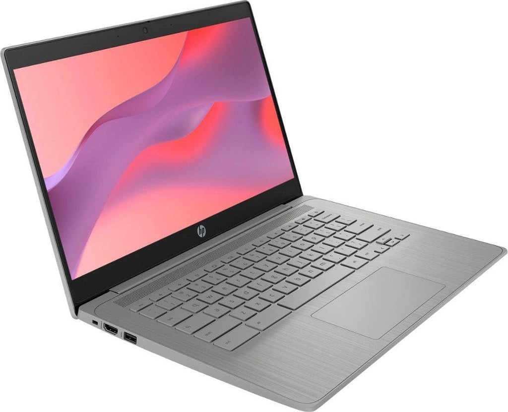 HP Chromebook 2024 Newest Laptop Student Business, 14' HD Display, Intel Celeron N4120 Processor, 4GB RAM, 128GB Storage (64GB eMMC+64GB Card), Webcam, WiFi, Long Battery, Chrome OS+MarxsolAccessory