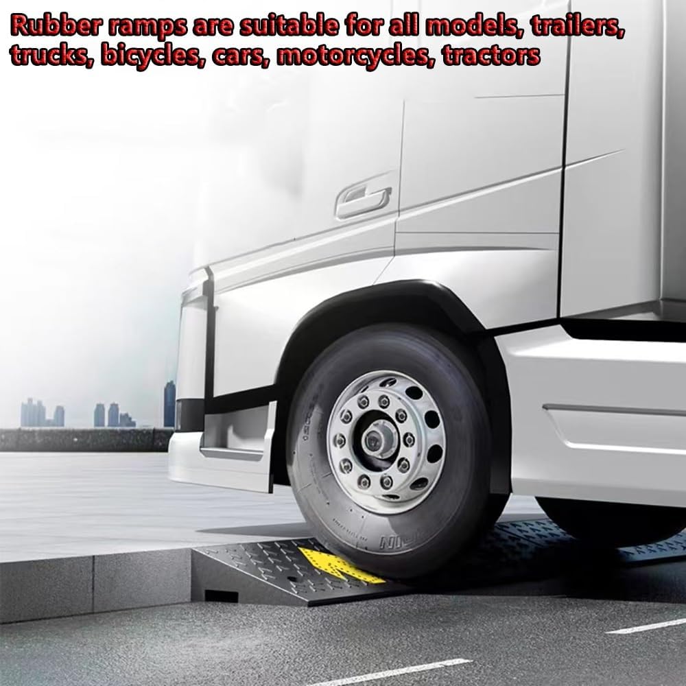 Curb ramp,Driveway ramp, Portable Wheelchair Threshold Ramp Handicap Ramps for Sidewalk Dock Warehouse 4' 5' 7' Rise(H15CM/5.9')