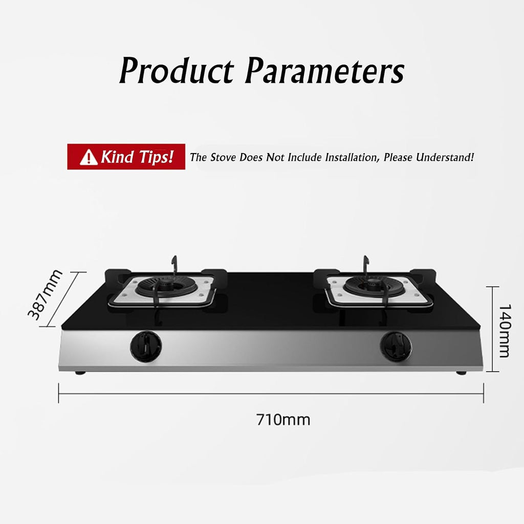 Propane Stove,2 Burners Portable Propane Stove,17060BTU High Power Tempered Glass Gas Cooktop for Kitchen Outdoor RV and Apartments(black) (Color : LPG)