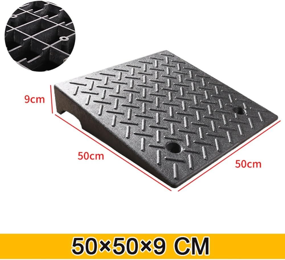 Kerb Ramps, 4 5 6 inch Non-Slip Curb Steps Heavy Duty Threshold Ramps Wheelchairs Scooters Motorcycles(5 inch Rise)