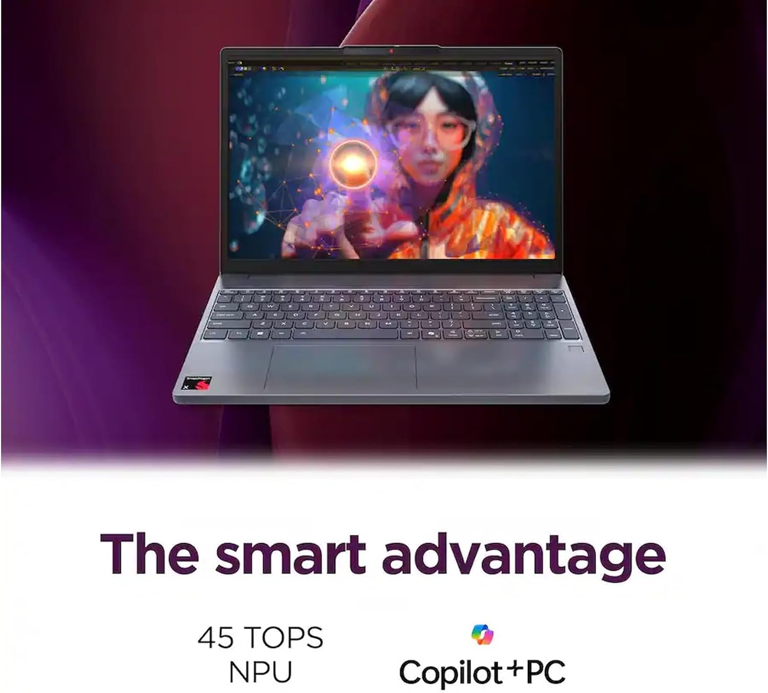 Lenovo IdeaPad Slim 3X Upgraded 15.3'' FHD Touchscreen Laptop, Snapdragon X(8-Core CPU), 16GB LPDDR5X RAM, 1TB SSD| Windows 11| Long Battery Life| Wi-Fi 7| Backlit KB| FP Reader|Copilot+ PC|RK Bundle